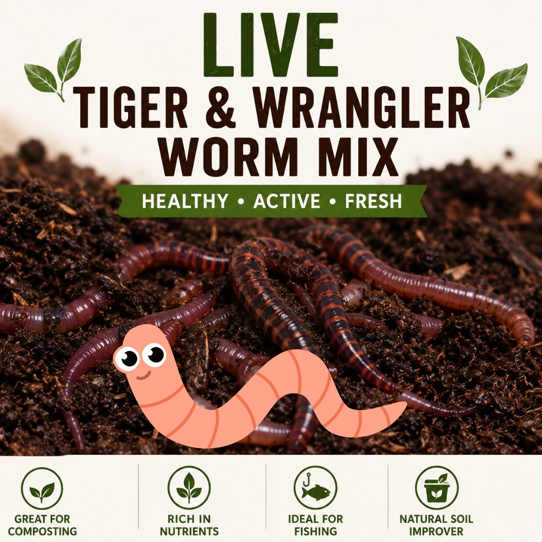 TEST – do not buy — Red Wiggler (Eisenia fetida), Tiger Worm (Eisenia andrei)