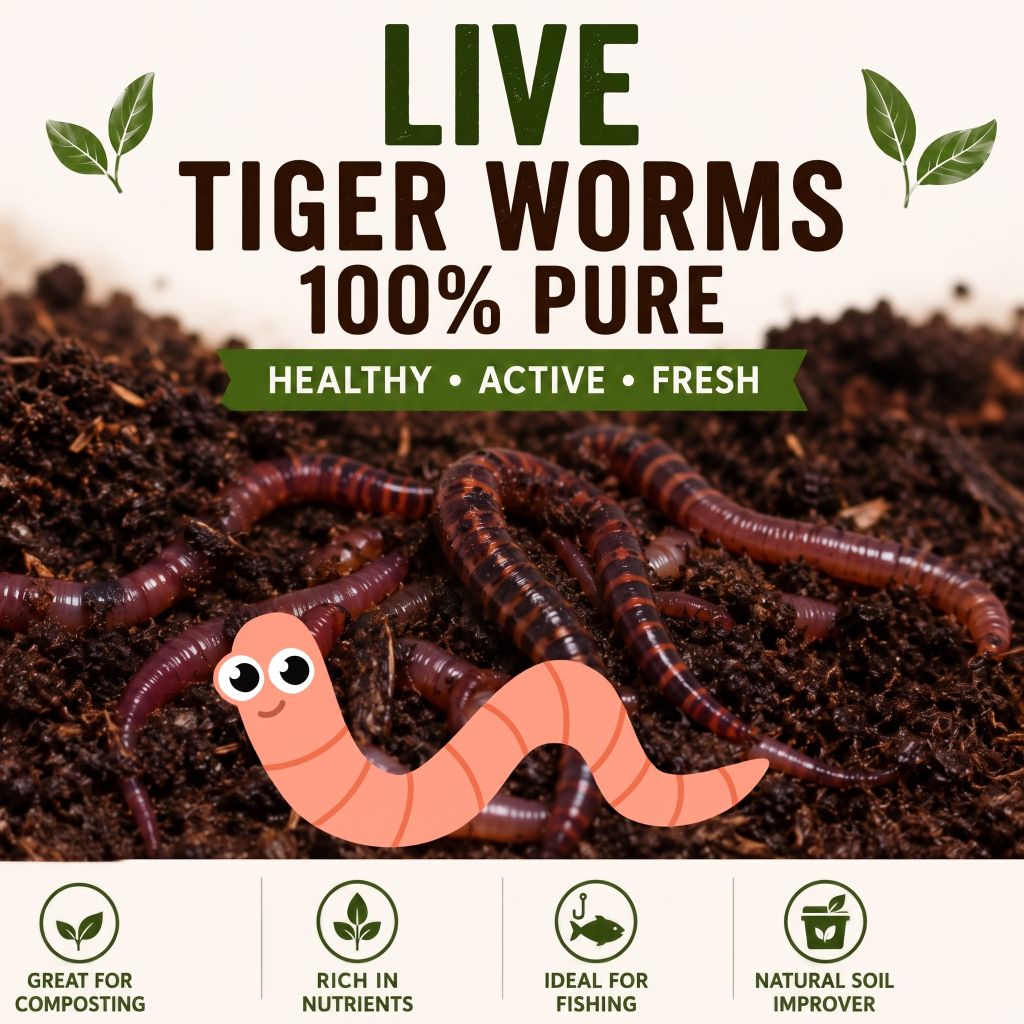 Compost Worms – Tiger Worms — Tiger Worm (Eisenia andrei)