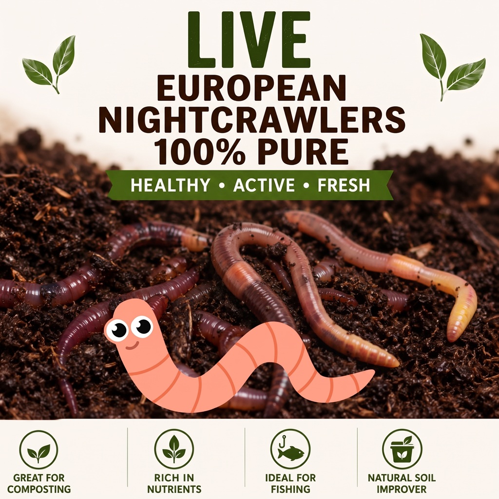 European Nightcrawlers -reptiles, chickens, and fishing bait — European Nightcrawler (Eisenia hortensis)